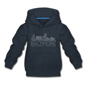 Baltimore, Maryland Youth Hoodie - Skyline Youth Baltimore Hooded Sweatshirt