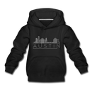 Austin, Texas Youth Hoodie - Skyline Youth Austin Hooded Sweatshirt - black