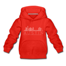 Austin, Texas Youth Hoodie - Skyline Youth Austin Hooded Sweatshirt - red