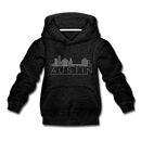 Austin, Texas Youth Hoodie - Skyline Youth Austin Hooded Sweatshirt - charcoal gray