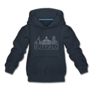 Buffalo, New York Youth Hoodie - Skyline Youth Buffalo Hooded Sweatshirt - navy