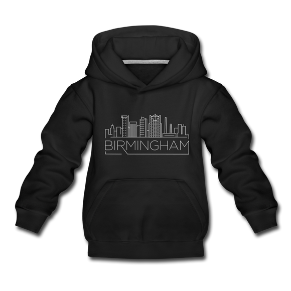 Birmingham, Alabama Youth Hoodie - Skyline Youth Birmingham Hooded Sweatshirt - black