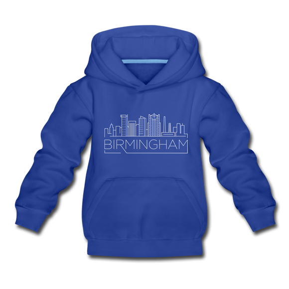 Birmingham, Alabama Youth Hoodie - Skyline Youth Birmingham Hooded Sweatshirt - royal blue