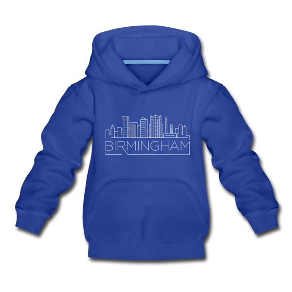 Birmingham, Alabama Youth Hoodie - Skyline Youth Birmingham Hooded Sweatshirt - royal blue