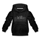Birmingham, Alabama Youth Hoodie - Skyline Youth Birmingham Hooded Sweatshirt - charcoal gray