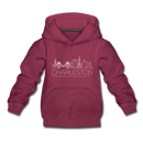 Charleston, South Carolina Youth Hoodie - Skyline Youth Charleston Hooded Sweatshirt - burgundy