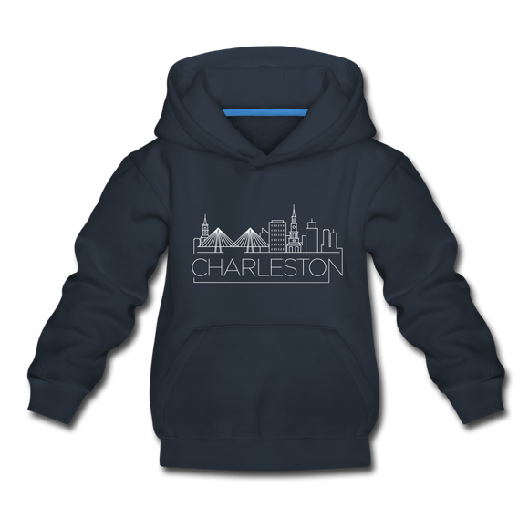 Charleston, South Carolina Youth Hoodie - Skyline Youth Charleston Hooded Sweatshirt - navy