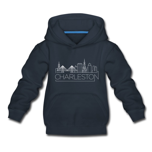 Charleston, South Carolina Youth Hoodie - Skyline Youth Charleston Hooded Sweatshirt - navy