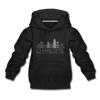 Charlotte, North Carolina Youth Hoodie - Skyline Youth Charlotte Hooded Sweatshirt - black