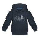 Charlotte, North Carolina Youth Hoodie - Skyline Youth Charlotte Hooded Sweatshirt - navy