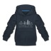 Charlotte, North Carolina Youth Hoodie - Skyline Youth Charlotte Hooded Sweatshirt - navy