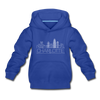 Charlotte, North Carolina Youth Hoodie - Skyline Youth Charlotte Hooded Sweatshirt - royal blue