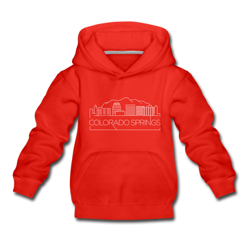 Colorado Springs, Colorado Youth Hoodie - Skyline Youth Colorado Springs Hooded Sweatshirt - red