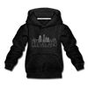 Cleveland, Ohio Youth Hoodie - Skyline Youth Cleveland Hooded Sweatshirt - charcoal gray
