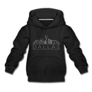 Dallas, Texas Youth Hoodie - Skyline Youth Dallas Hooded Sweatshirt - black