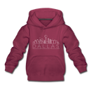 Dallas, Texas Youth Hoodie - Skyline Youth Dallas Hooded Sweatshirt - burgundy