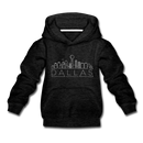 Dallas, Texas Youth Hoodie - Skyline Youth Dallas Hooded Sweatshirt - charcoal gray