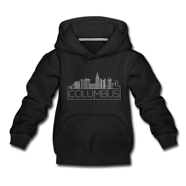 Columbus, Ohio Youth Hoodie - Skyline Youth Columbus Hooded Sweatshirt - black
