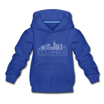 Columbus, Ohio Youth Hoodie - Skyline Youth Columbus Hooded Sweatshirt - royal blue