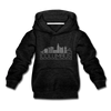 Columbus, Ohio Youth Hoodie - Skyline Youth Columbus Hooded Sweatshirt - charcoal gray