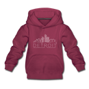 Detroit, Michigan Youth Hoodie - Skyline Youth Detroit Hooded Sweatshirt - burgundy