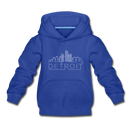 Detroit, Michigan Youth Hoodie - Skyline Youth Detroit Hooded Sweatshirt - royal blue