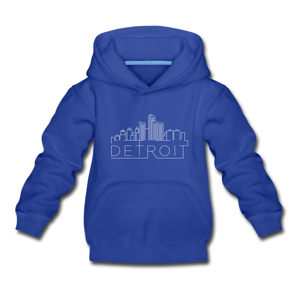 Detroit, Michigan Youth Hoodie - Skyline Youth Detroit Hooded Sweatshirt - royal blue