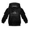 Detroit, Michigan Youth Hoodie - Skyline Youth Detroit Hooded Sweatshirt - charcoal gray