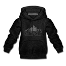 Detroit, Michigan Youth Hoodie - Skyline Youth Detroit Hooded Sweatshirt - charcoal gray