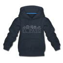 El Paso, Texas Youth Hoodie - Skyline Youth El Paso Hooded Sweatshirt - navy