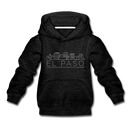 El Paso, Texas Youth Hoodie - Skyline Youth El Paso Hooded Sweatshirt - charcoal gray