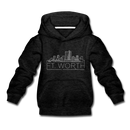 Fort Worth, Texas Youth Hoodie - Skyline Youth Fort Worth Hooded Sweatshirt - charcoal gray