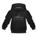 Fresno, California Youth Hoodie - Skyline Youth Fresno Hooded Sweatshirt - black