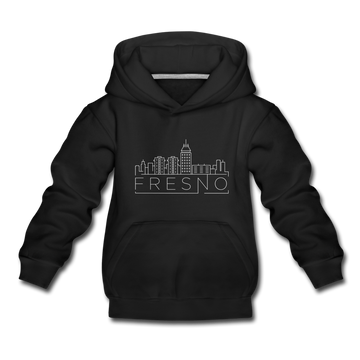 Fresno, California Youth Hoodie - Skyline Youth Fresno Hooded Sweatshirt - black