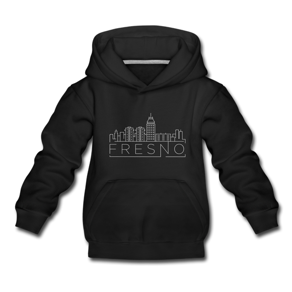 Fresno, California Youth Hoodie - Skyline Youth Fresno Hooded Sweatshirt - black