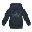 Fresno, California Youth Hoodie - Skyline Youth Fresno Hooded Sweatshirt - navy