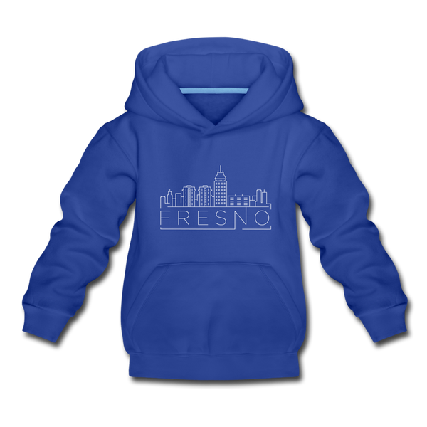 Fresno, California Youth Hoodie - Skyline Youth Fresno Hooded Sweatshirt - royal blue