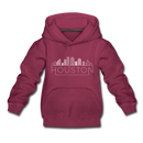 Houston, Texas Youth Hoodie - Skyline Youth Houston Hooded Sweatshirt - burgundy