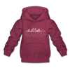 Houston, Texas Youth Hoodie - Skyline Youth Houston Hooded Sweatshirt - burgundy
