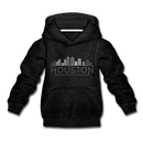 Houston, Texas Youth Hoodie - Skyline Youth Houston Hooded Sweatshirt - charcoal gray