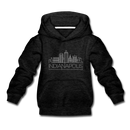 Indianapolis, Indiana Youth Hoodie - Skyline Youth Indianapolis Hooded Sweatshirt - charcoal gray