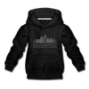 Indianapolis, Indiana Youth Hoodie - Skyline Youth Indianapolis Hooded Sweatshirt - charcoal gray