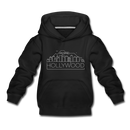 Hollywood, California Youth Hoodie - Skyline Youth Hollywood Hooded Sweatshirt - black