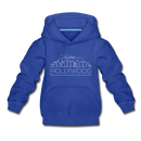 Hollywood, California Youth Hoodie - Skyline Youth Hollywood Hooded Sweatshirt - royal blue