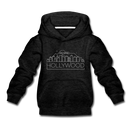 Hollywood, California Youth Hoodie - Skyline Youth Hollywood Hooded Sweatshirt - charcoal gray