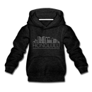 Honolulu, Hawaii Youth Hoodie - Skyline Youth Honolulu Hooded Sweatshirt - charcoal gray