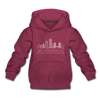 Jacksonville, Florida Youth Hoodie - Skyline Youth Jacksonville Hooded Sweatshirt - burgundy