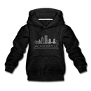 Jacksonville, Florida Youth Hoodie - Skyline Youth Jacksonville Hooded Sweatshirt - charcoal gray