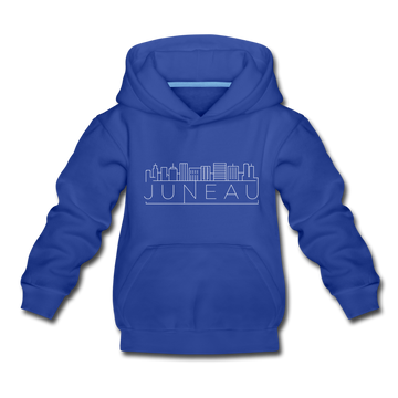 Juneau, Alaska Youth Hoodie - Skyline Youth Juneau Hooded Sweatshirt - royal blue