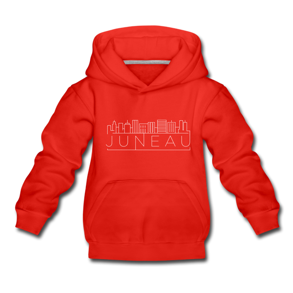 Juneau, Alaska Youth Hoodie - Skyline Youth Juneau Hooded Sweatshirt - red
